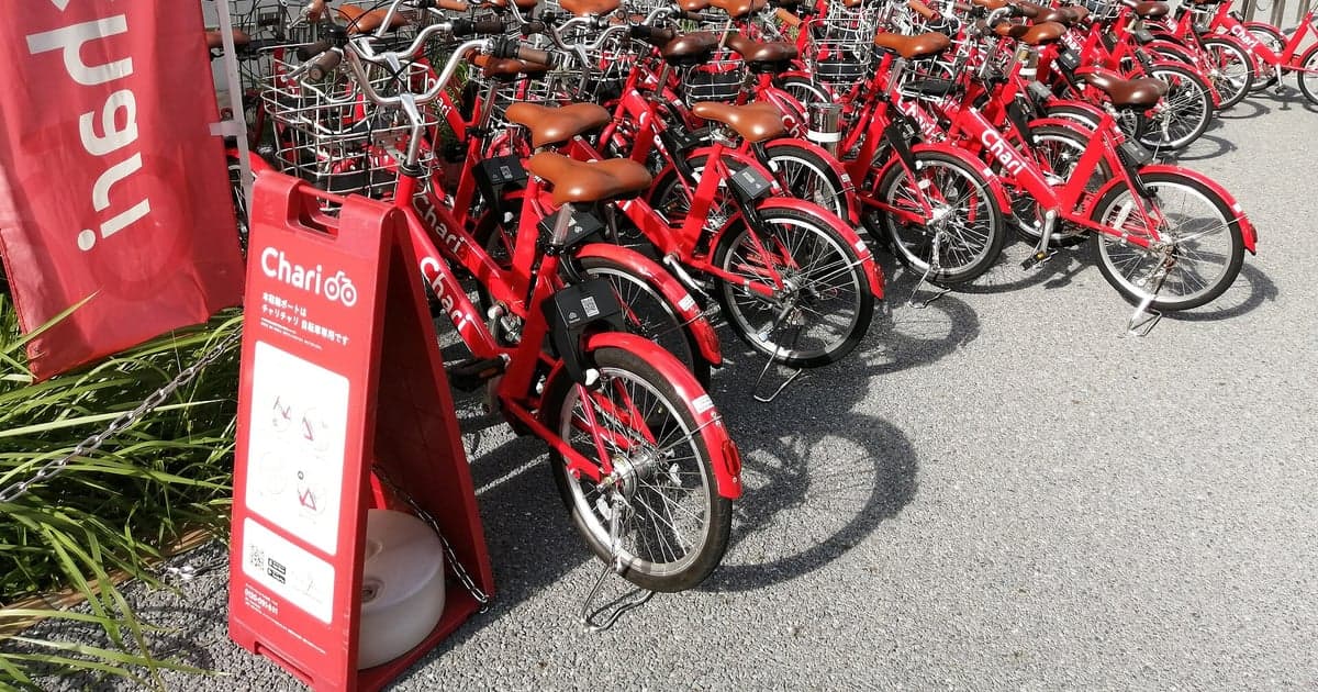 唐津の街なかと呼子で使える赤いシェアサイクル・レンタサイクルのイメージ